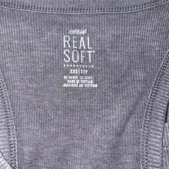 Set of 3 AERIE Women's Stone Wash Ribbed REAL SOFT Henley Tank Tops 
Olive Gray - Picture 4 of 5